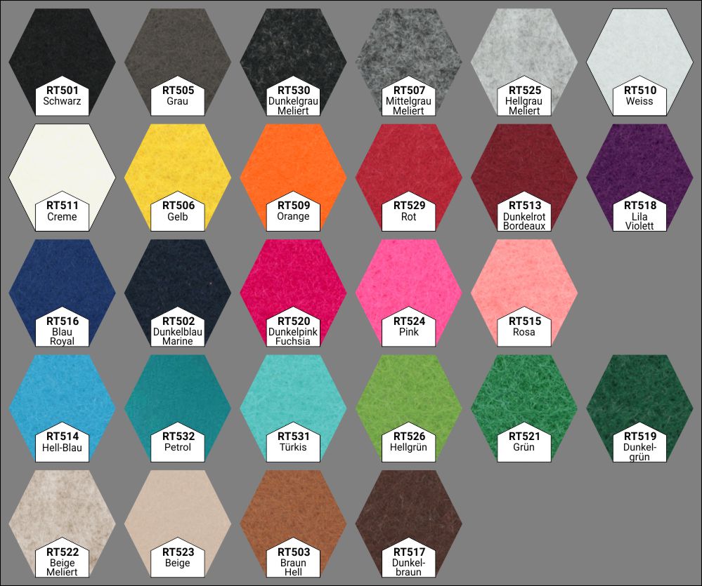 Filzuntersetzer Rund 20cm in Dunkelgrau-meliert (RT530). Druck: Ohne Aufdruck/Neutral