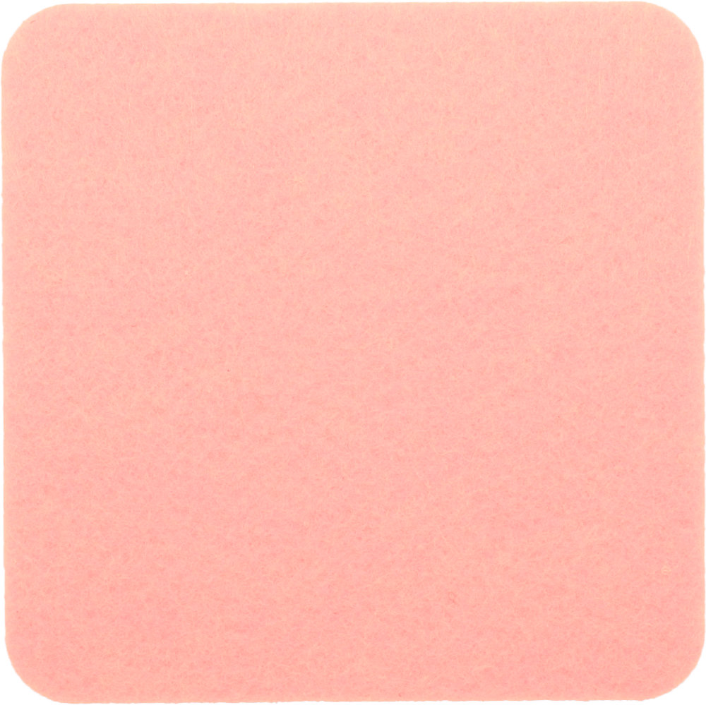  Filzuntersetzer Eckig 10x10cm in Rosa (RT515). Druck: 1-farbiger Transferdruck