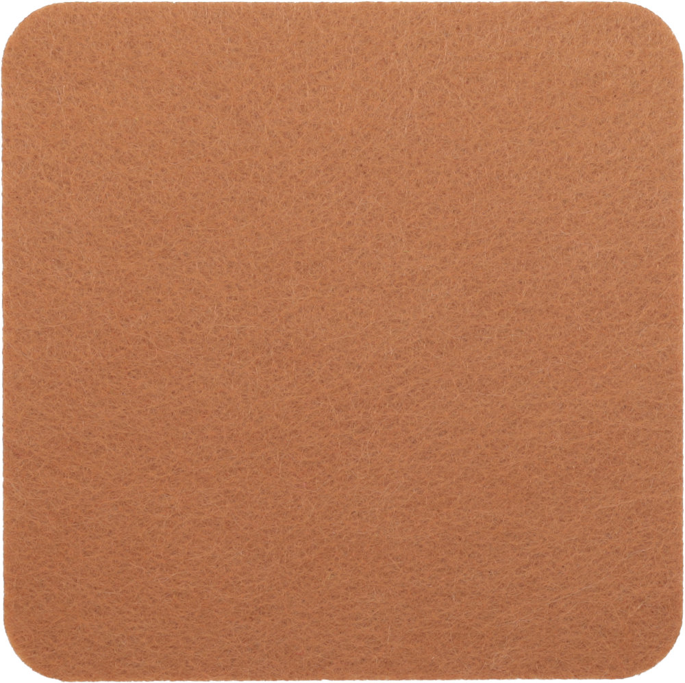 Filzuntersetzer Eckig 10x10cm in Hellbraun (RT503). Druck: 2-farbiger Transferdruck