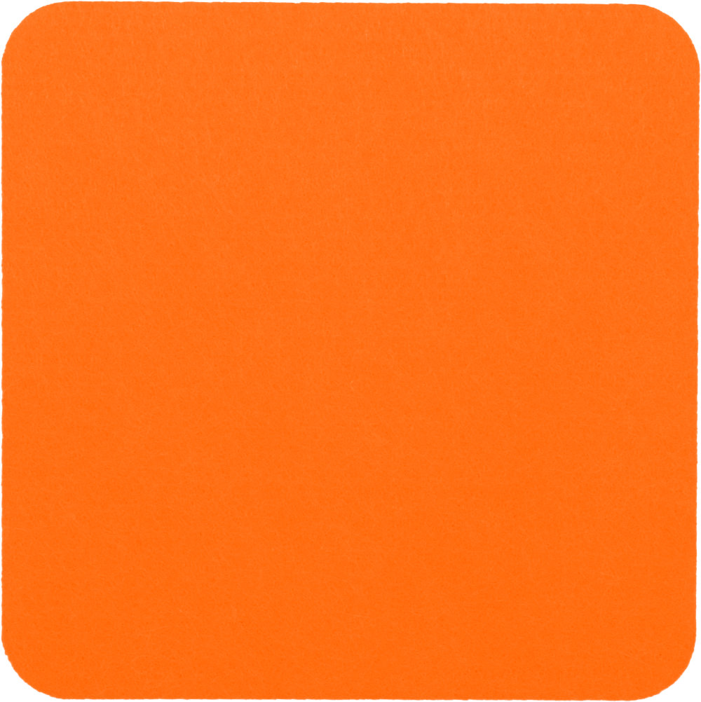  Filzuntersetzer Eckig 10x10cm in Orange (RT509). Druck: Gravur