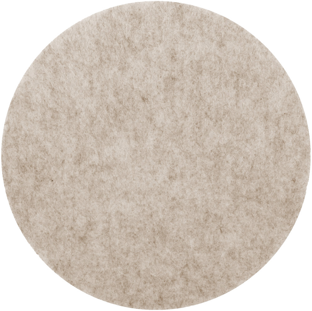 Filzuntersetzer Rund 30cm in Beige-meliert (RT522). Druck: Ohne Aufdruck/Neutral