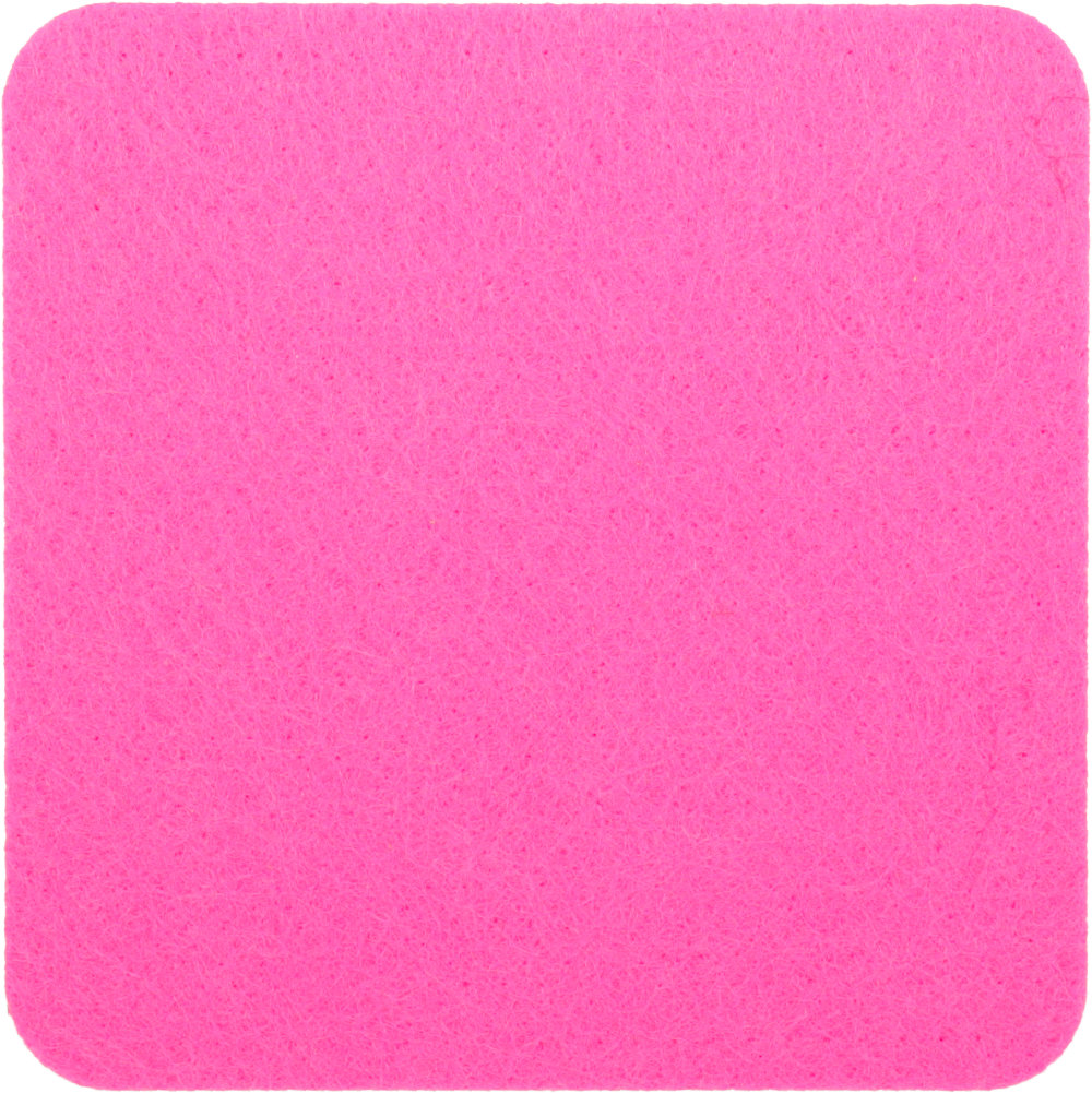  Filzuntersetzer Eckig 10x10cm in Pink (RT524). Druck: 2-farbiger Transferdruck