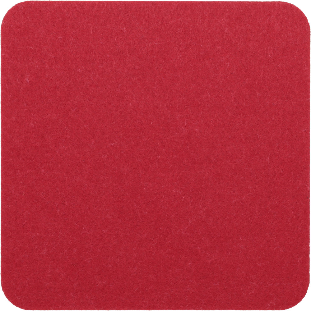  Filzuntersetzer Eckig 10x10cm in Rot (RT529). Druck: 2-farbiger Transferdruck