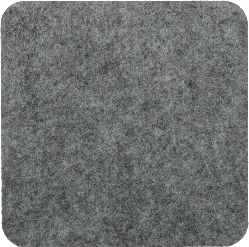 Filzuntersetzer Eckig 10x10cm in Mittelgrau-meliert (RT507). Druck: Ohne Aufdruck/Neutral