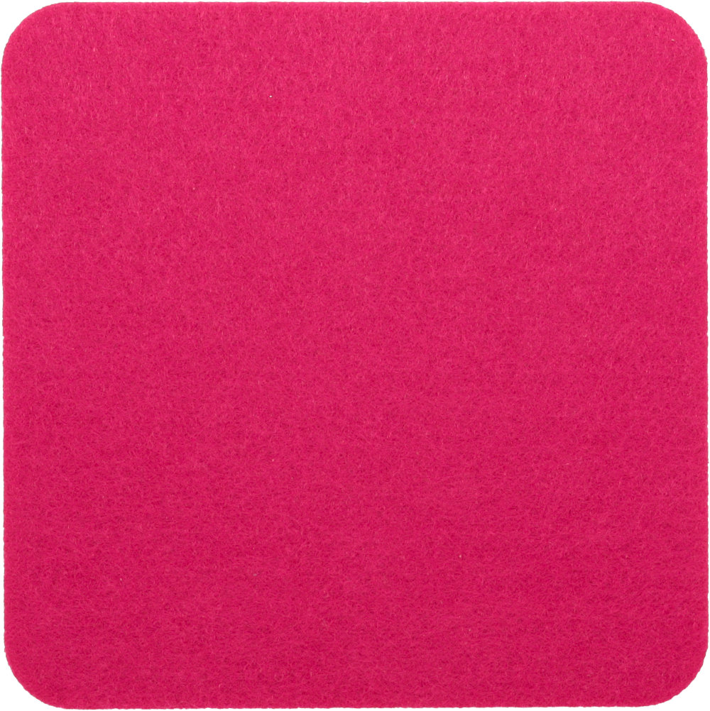 Filzuntersetzer Eckig 10x10cm in Dunkelpink-Magenta (RT520). Druck: Ohne Aufdruck/Neutral