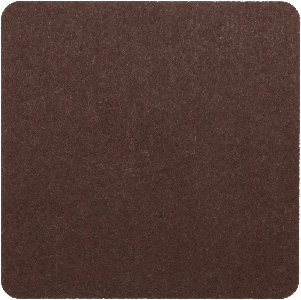 Filzuntersetzer Eckig 10x10cm in Dunkelbraun (RT517). Druck: Ohne Aufdruck/Neutral