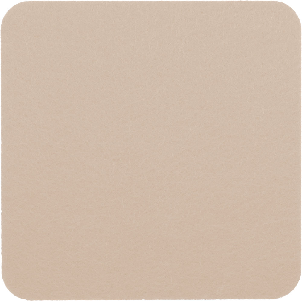 Filzuntersetzer Eckig 15x15cm in Beige (RT523). Druck: 2-farbiger Transferdruck