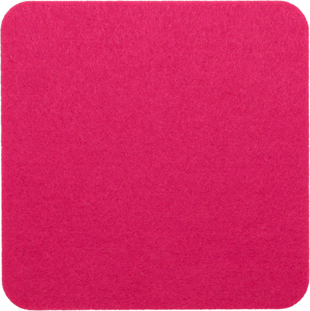  Filzuntersetzer Eckig 10x10cm in Dunkelpink-Magenta (RT520). Druck: 4-farbiger Transferdruck