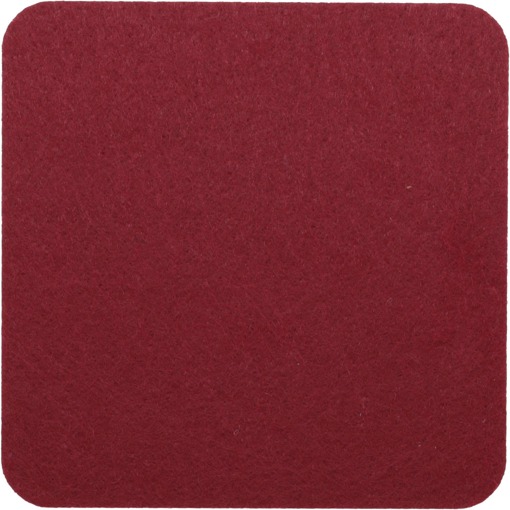 Filzuntersetzer Eckig 10x10cm in Dunkelrot (RT513). Druck: Ohne Aufdruck/Neutral