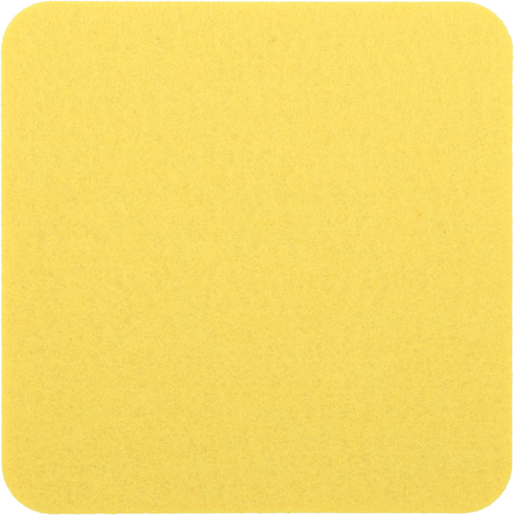 Filzuntersetzer Eckig 10x10cm in Gelb (RT506). Druck: 3-farbiger Transferdruck